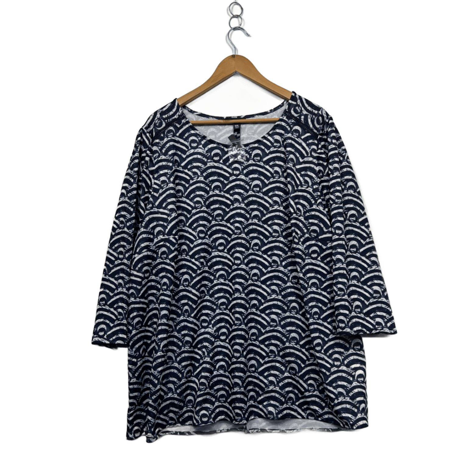 New Autograph Navy White Long Sleeve Casual Blouse Top Size 2XL 22 24