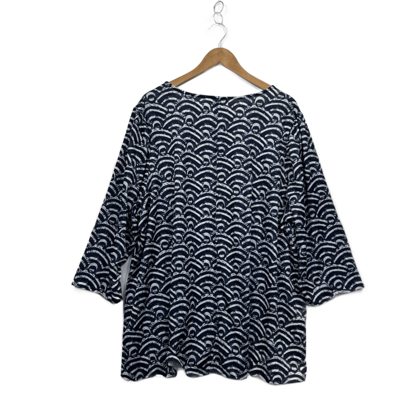 New Autograph Navy White Long Sleeve Casual Blouse Top Size 2XL 22 24