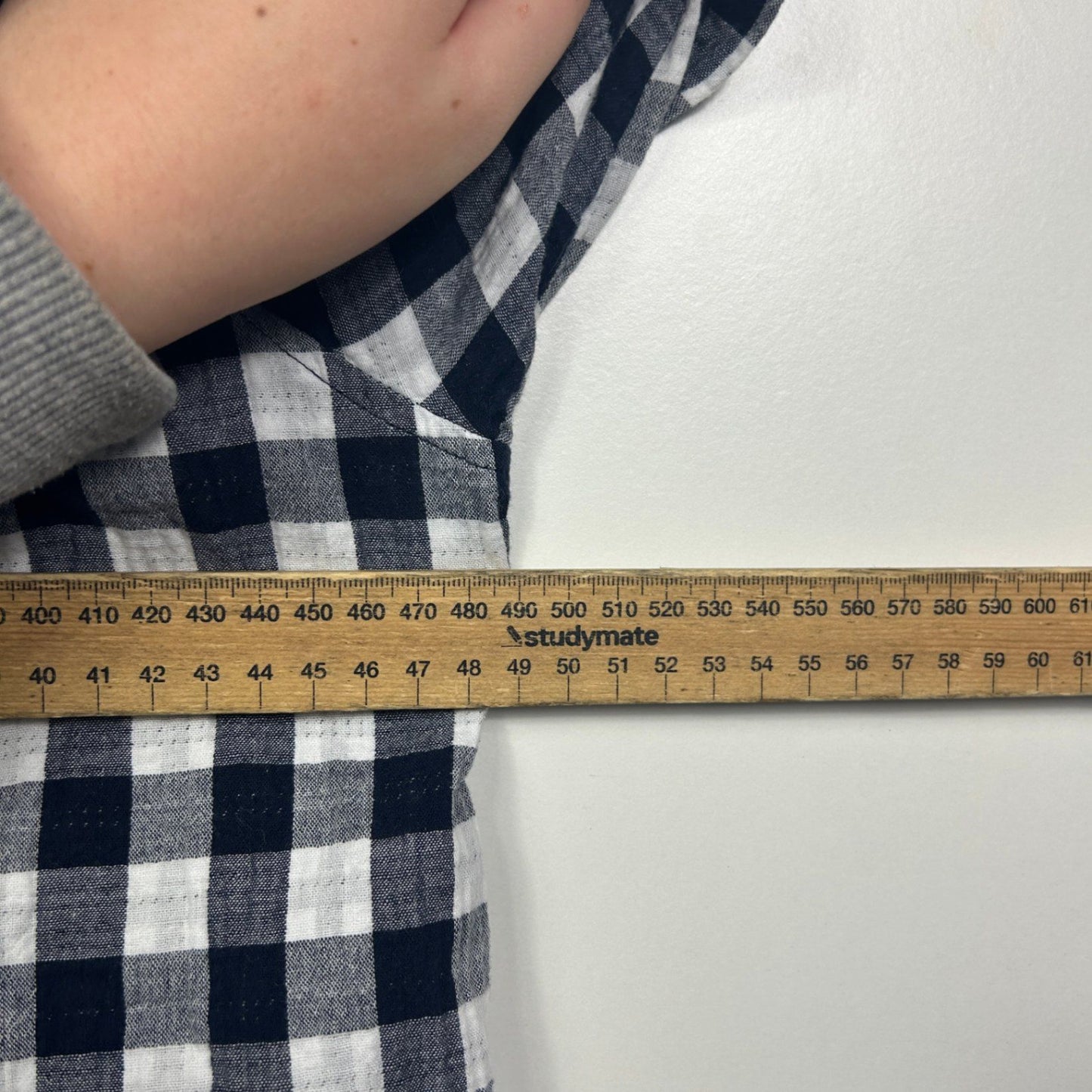 Sportscraft Black White Gingham Check Long Sleeve Cotton Top Blouse Size 12