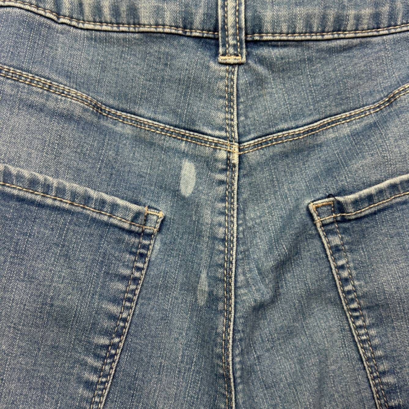 Anko Blue Relaxed High Waist Pockets Rolled Hem Denim Shorts Size 20