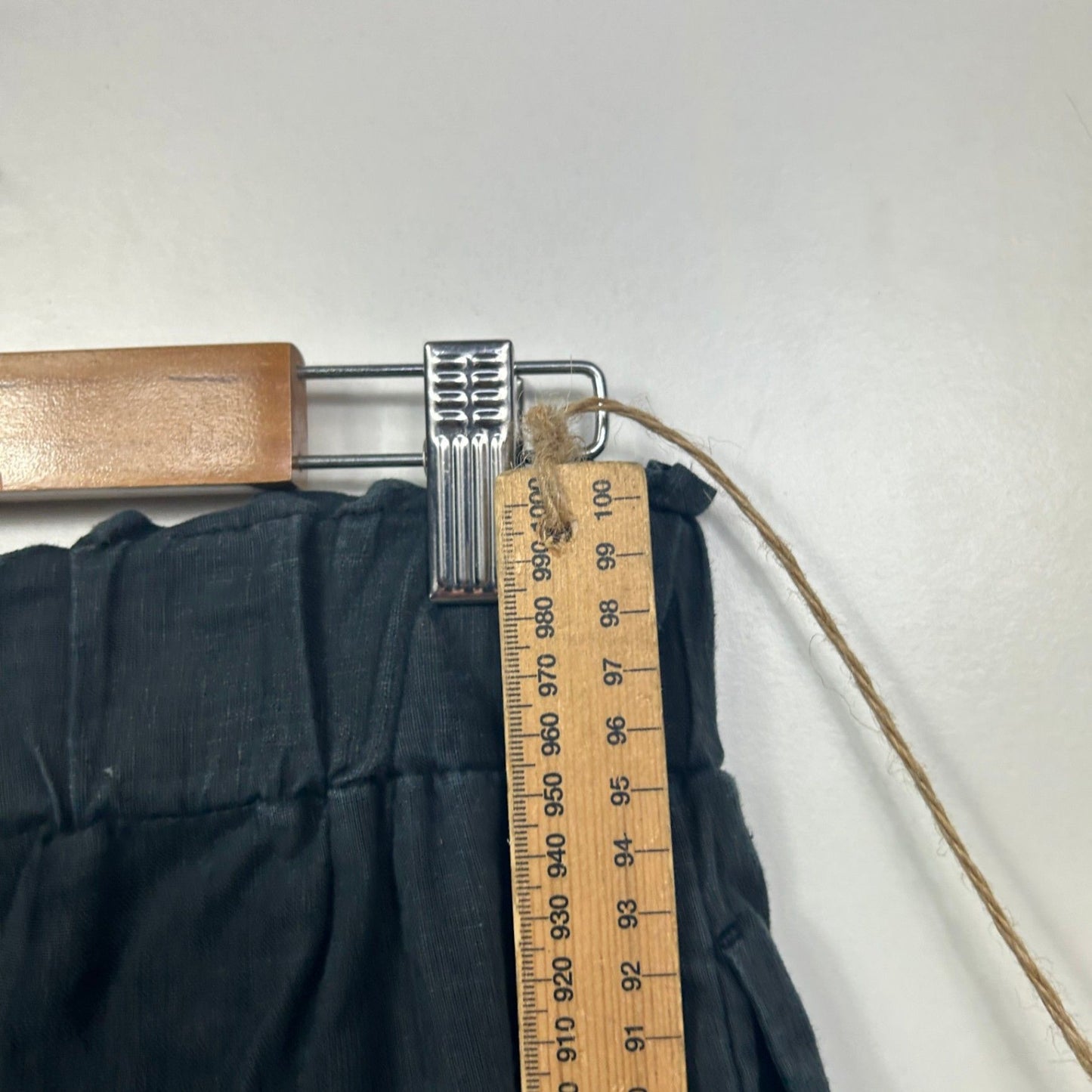 Target Woman Black Wide Leg Linen Blend Pockets Pants Trousers Size 14