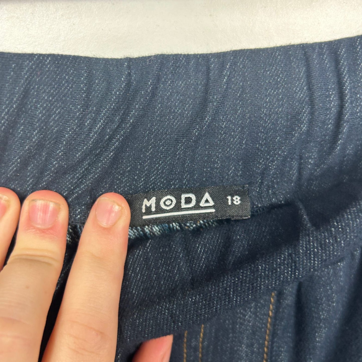 Moda Pull-on Elasticated Waist Blue Denim Jeggings Jeans Pants Size 18