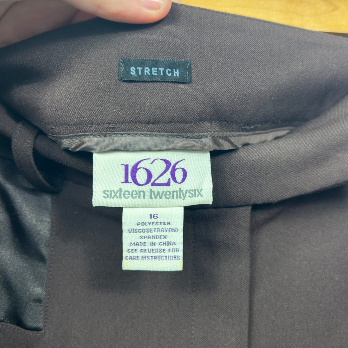 1626 Chocolate Brown Zipped Pockets Stretch Pants 16