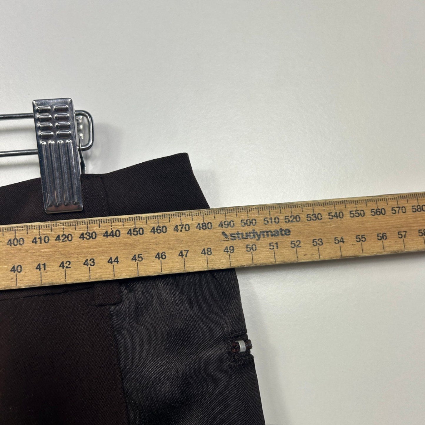 1626 Chocolate Brown Zipped Pockets Stretch Pants 16