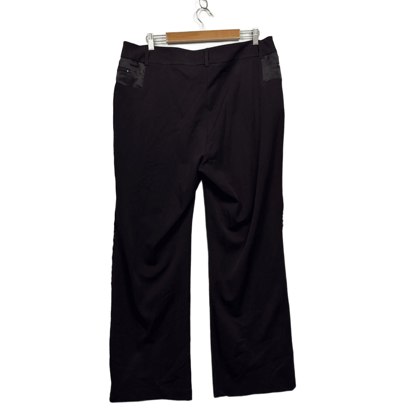 1626 Chocolate Brown Zipped Pockets Stretch Pants 16