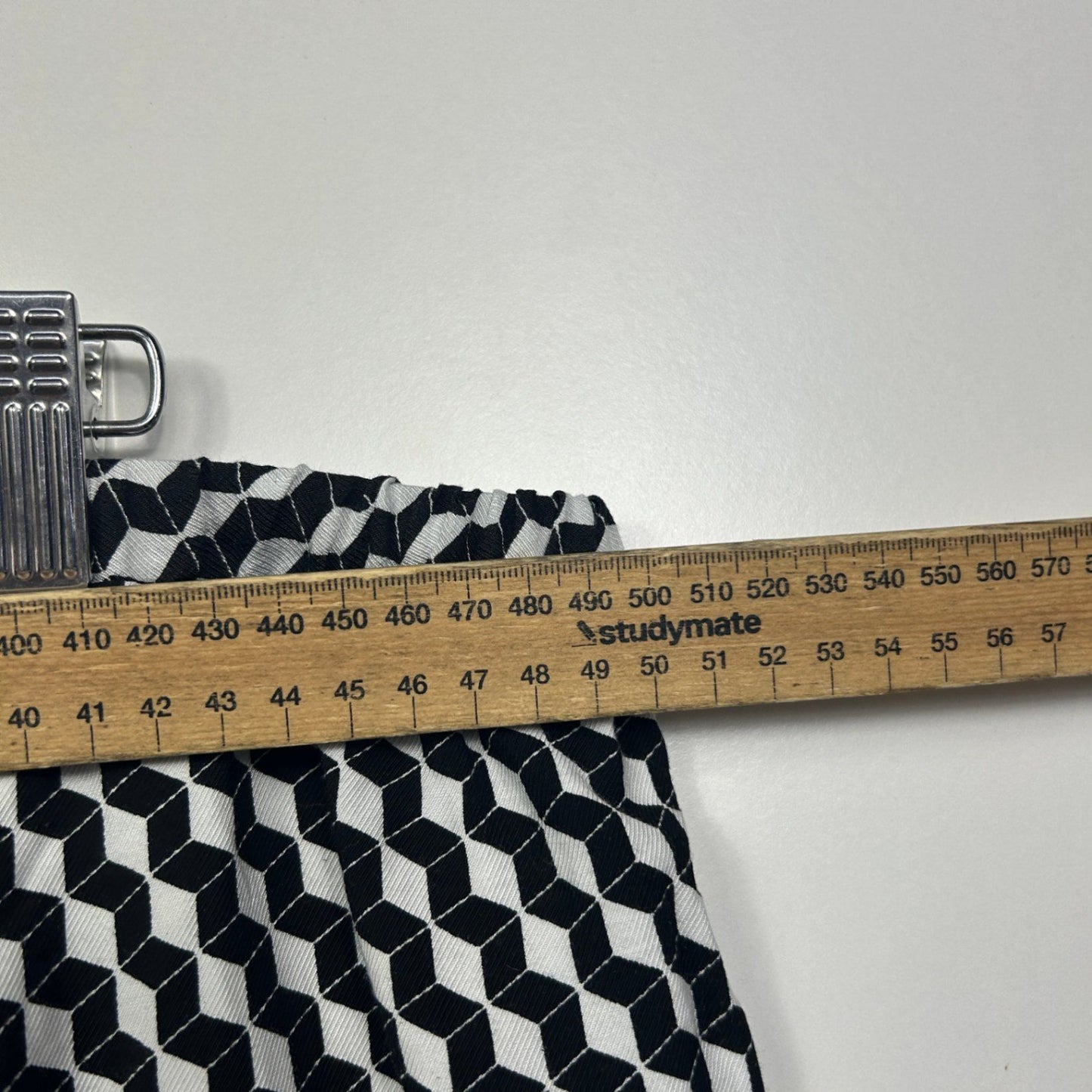 Isobelle Womens Black White Geometric Wide Leg Pants Pull-on Size 20