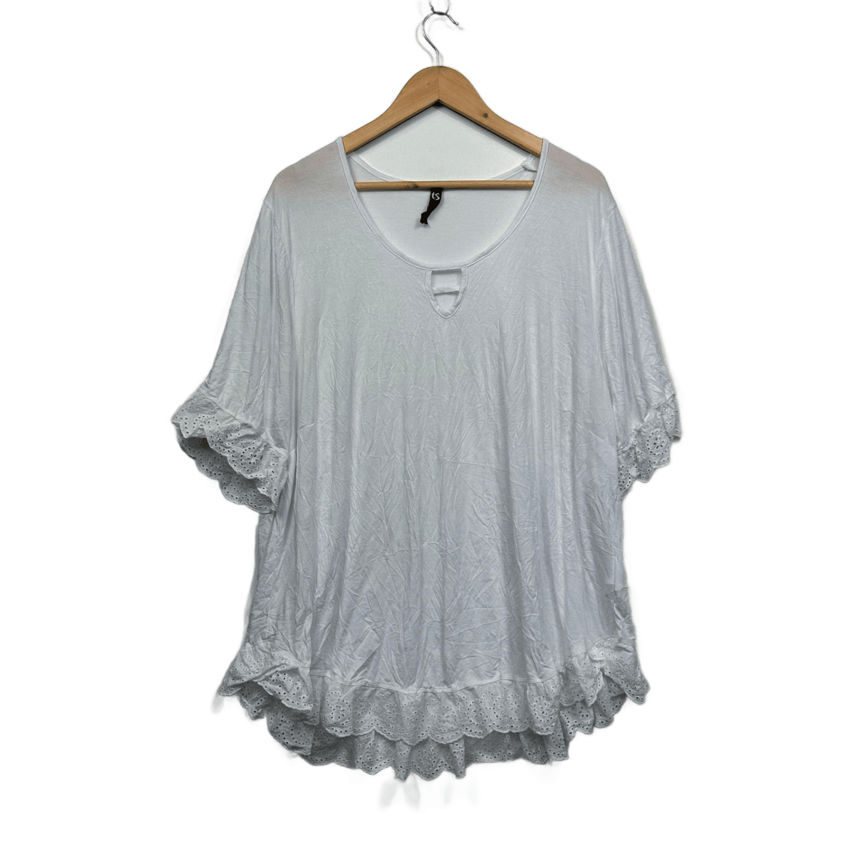 Taking Shape White Crinkle Short Sleeve Tunic Top Size 20
