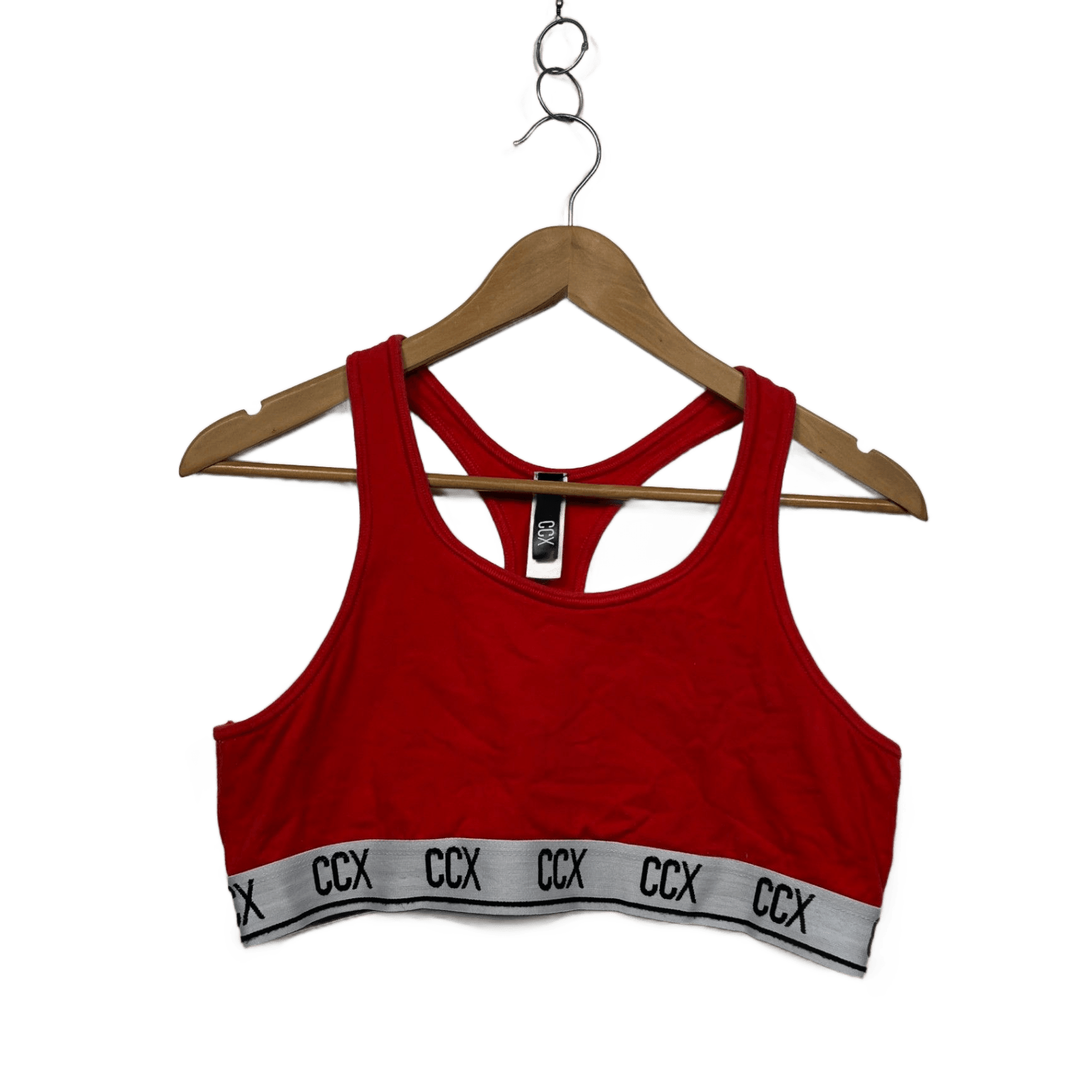 CCX Red Cotton Sports Crop Top Size 18 Bralette Activewear