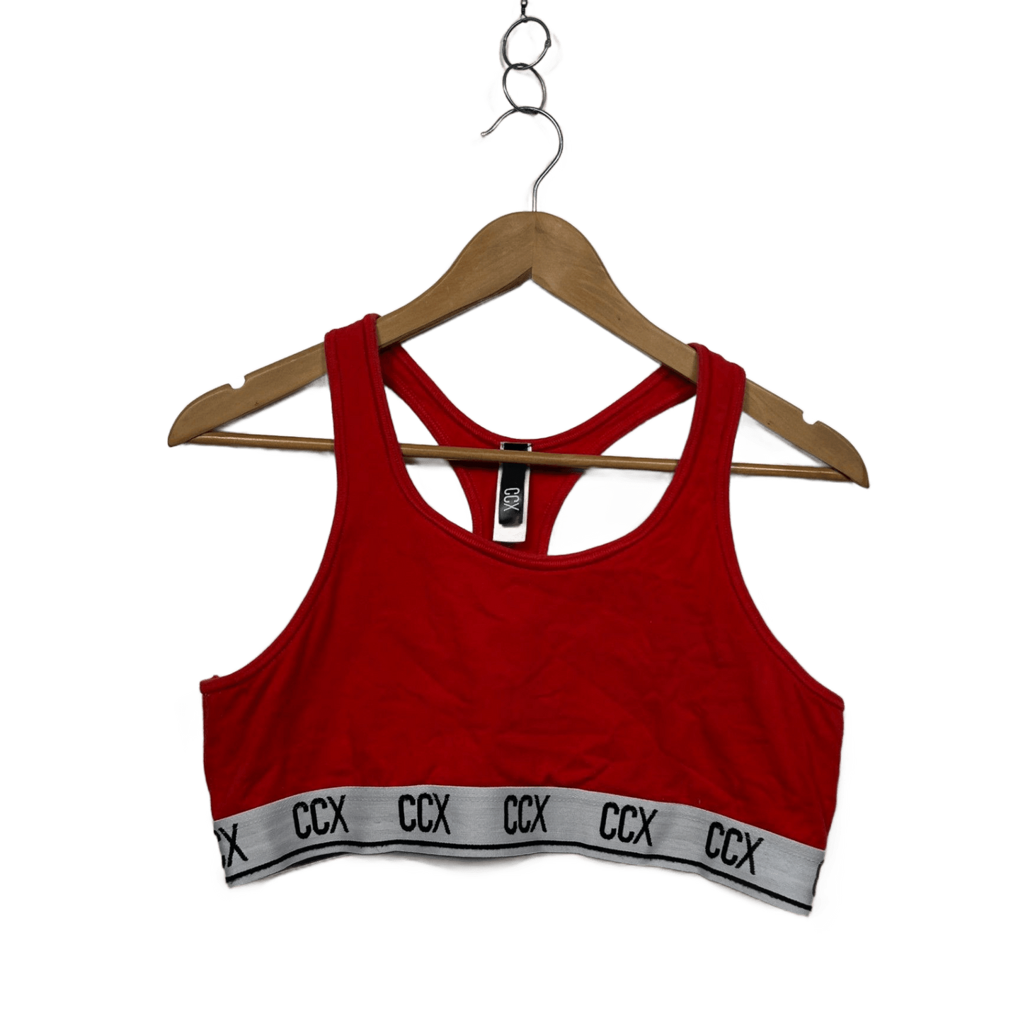 CCX Red Cotton Sports Crop Top Size 18 Bralette Activewear