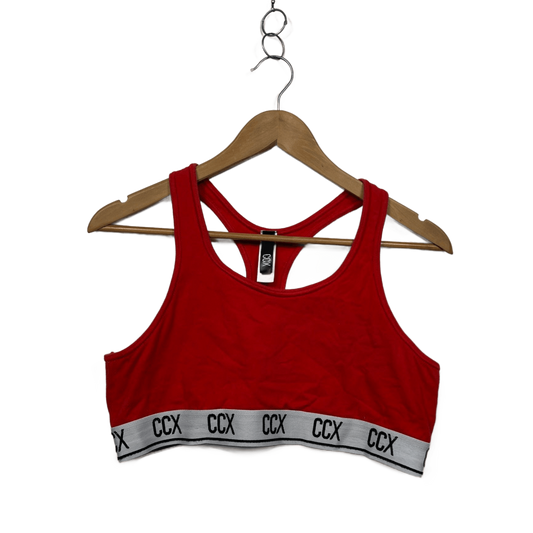 CCX Red Cotton Sports Crop Top Size 18 Bralette Activewear