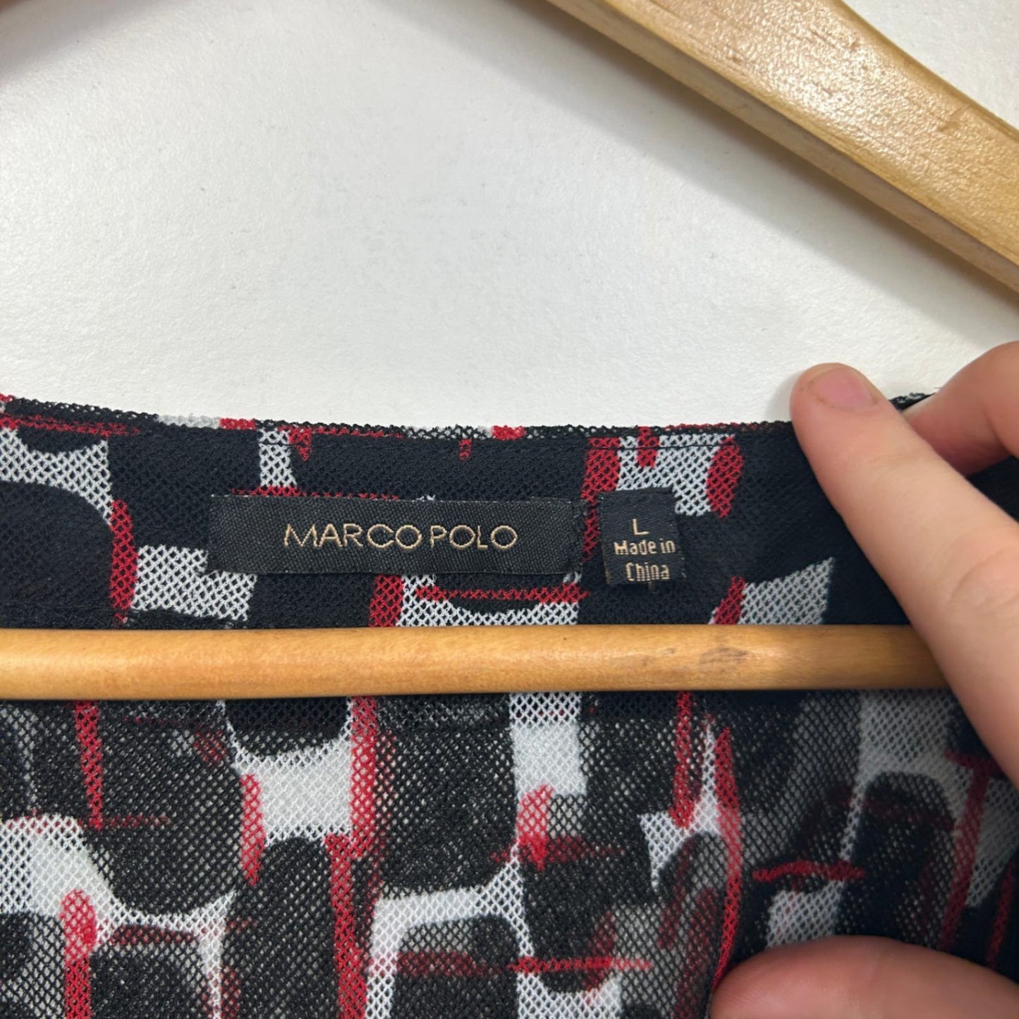 Marco Polo Black Red Tunic Top Size L