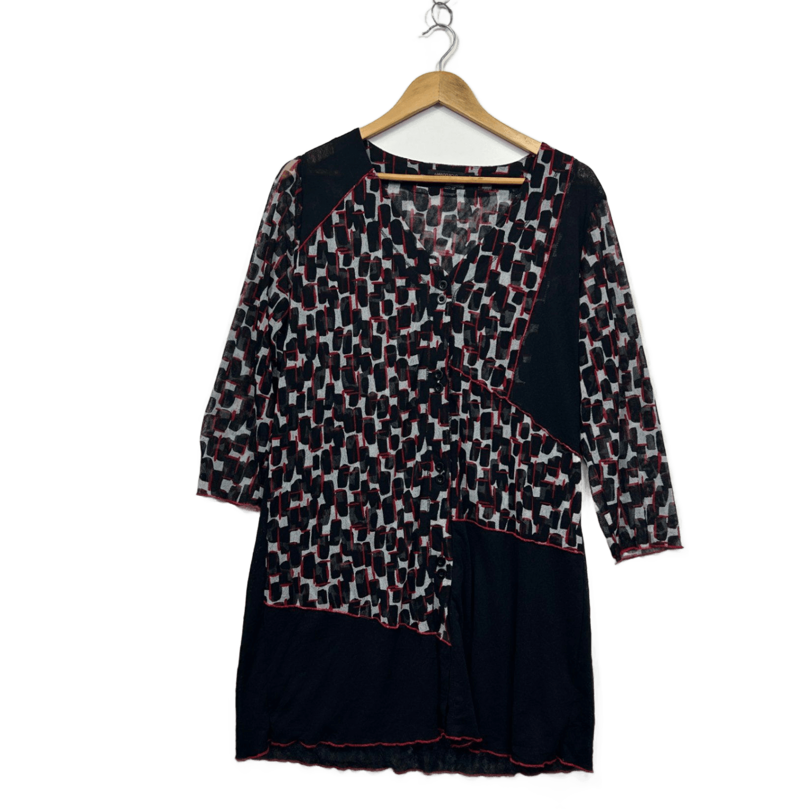 Marco Polo Black Red Tunic Top Size L