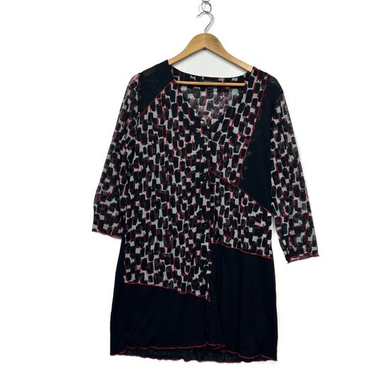 Marco Polo Black Red Tunic Top Size L