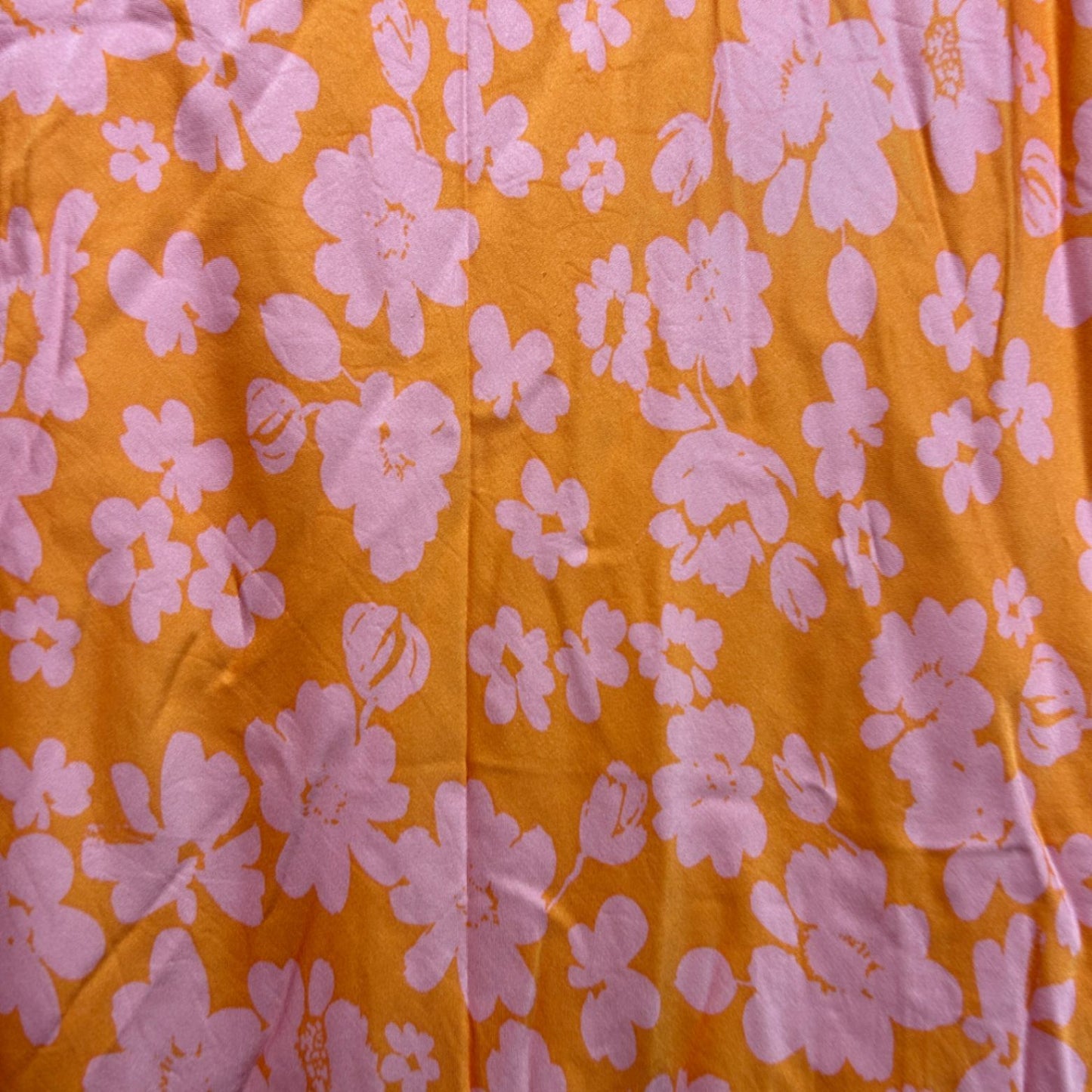 Ghanda Womens Orange Pink Floral Boho Maxi Skirt Size Large