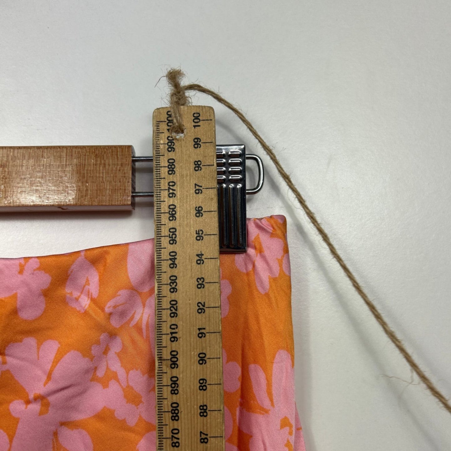 Ghanda Womens Orange Pink Floral Boho Maxi Skirt Size Large