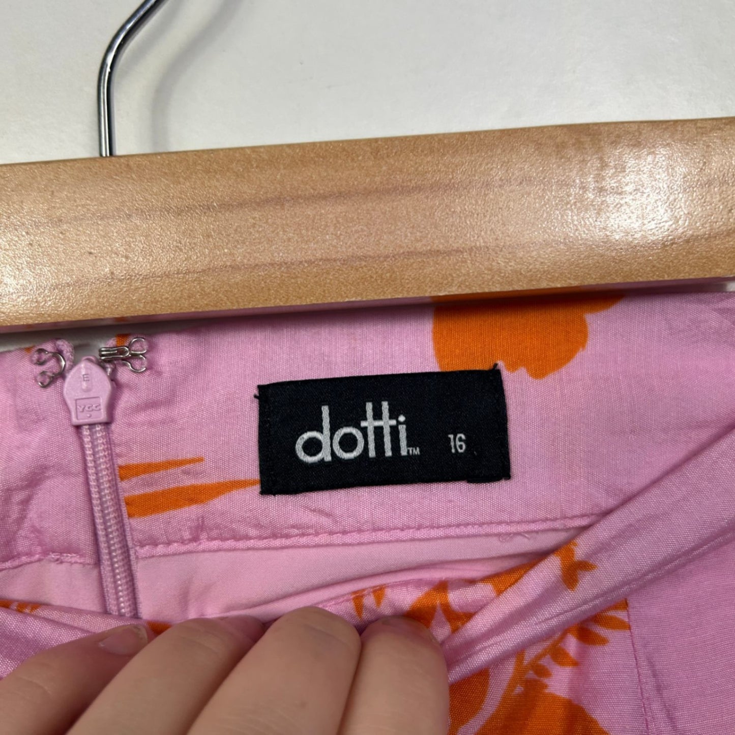 Dotti Womens Pink Orange Viscose Floral Mini Skirt Size 16