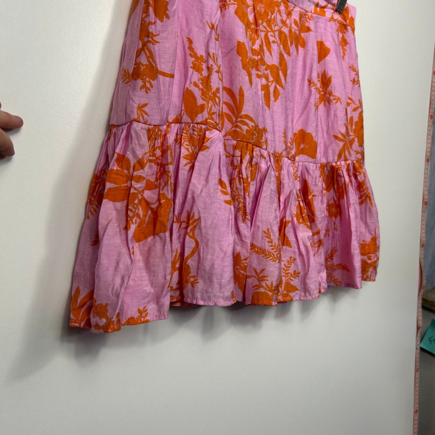 Dotti Womens Pink Orange Viscose Floral Mini Skirt Size 16