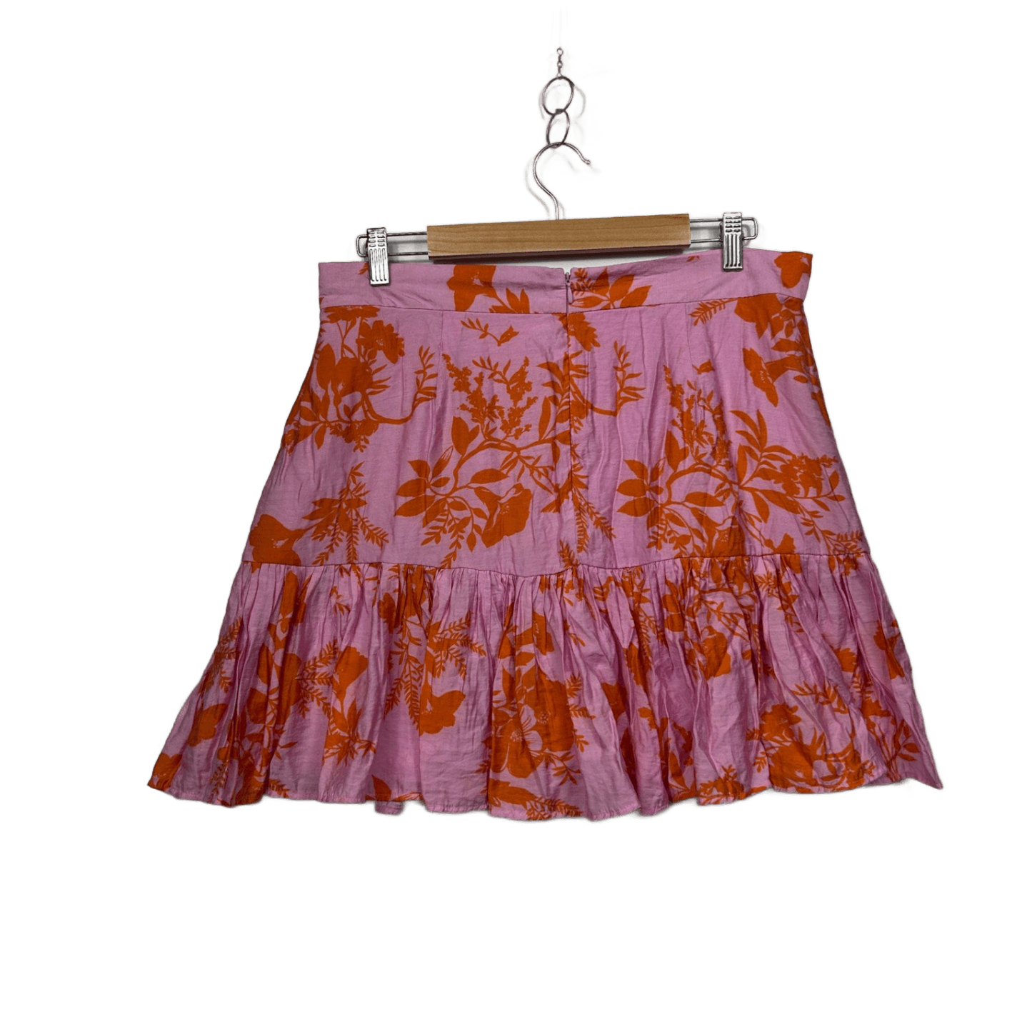 Dotti Womens Pink Orange Viscose Floral Mini Skirt Size 16