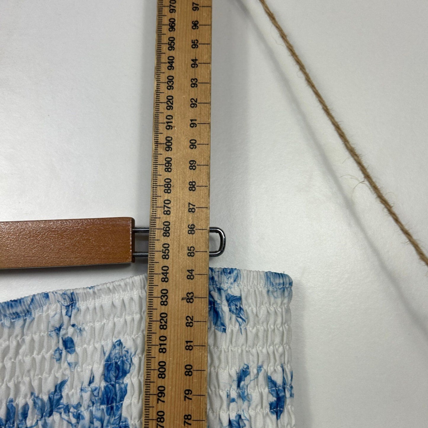 Shein Womens White Blue Elastic Waist Maxi Skirt Size 16