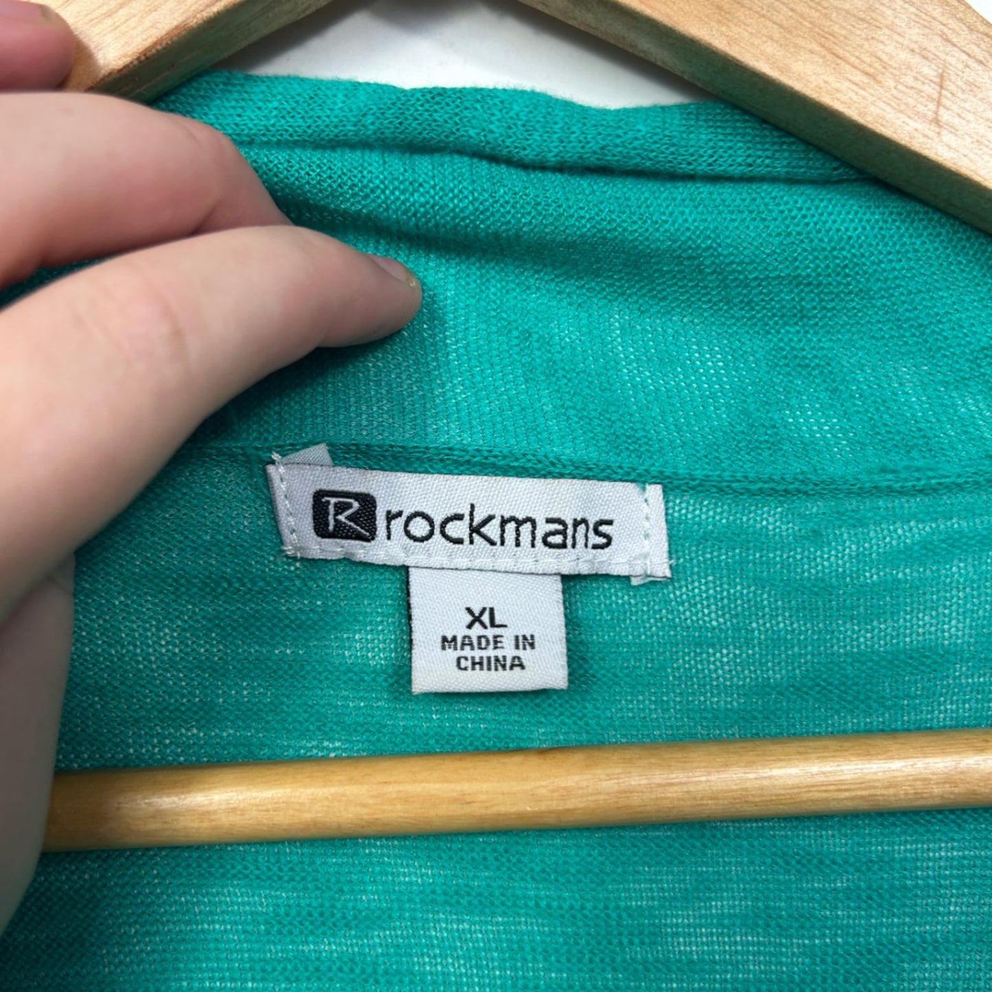 Rockmans Green Short Sleeve Open Front Draped Knit Cardigan Size XL