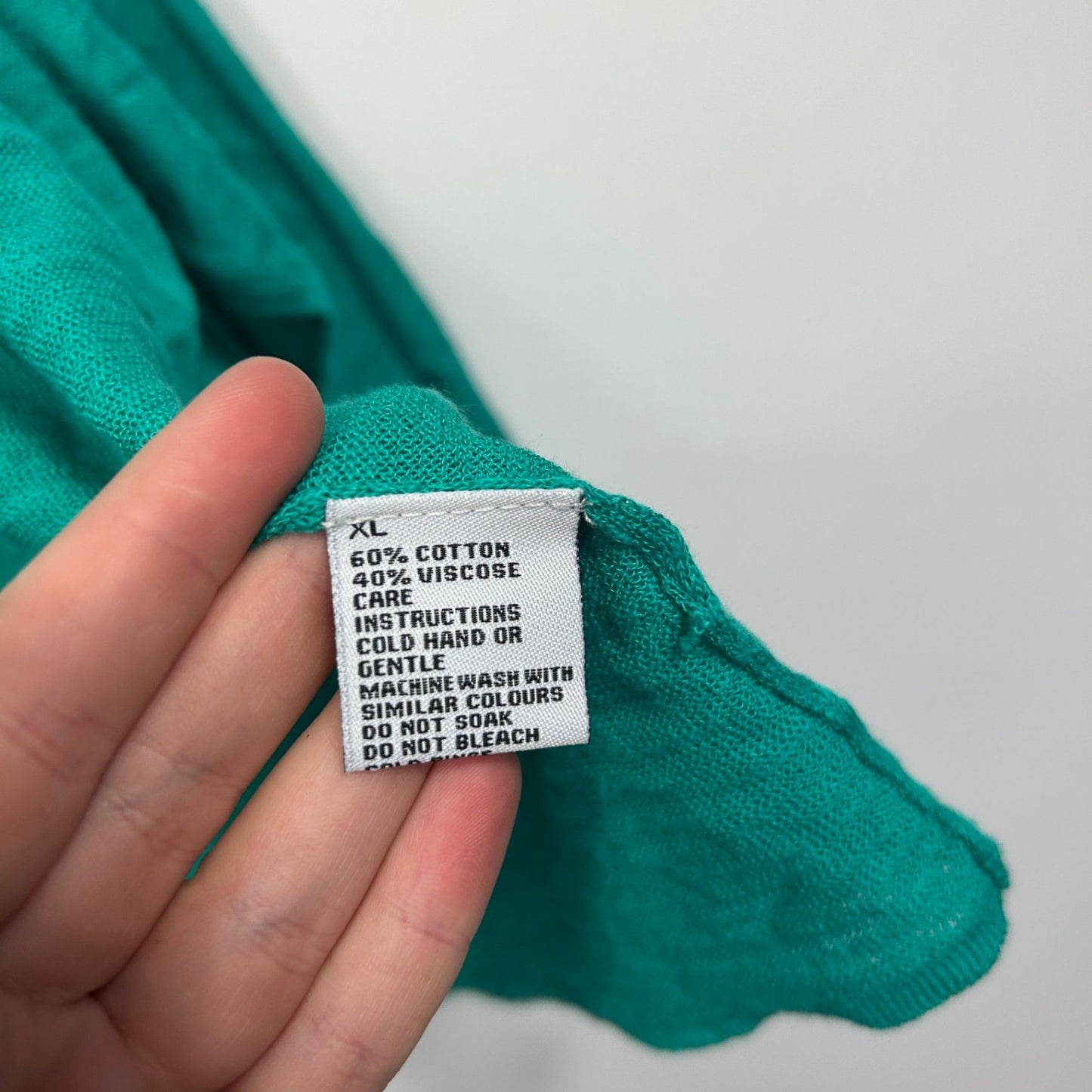 Rockmans Green Short Sleeve Open Front Draped Knit Cardigan Size XL