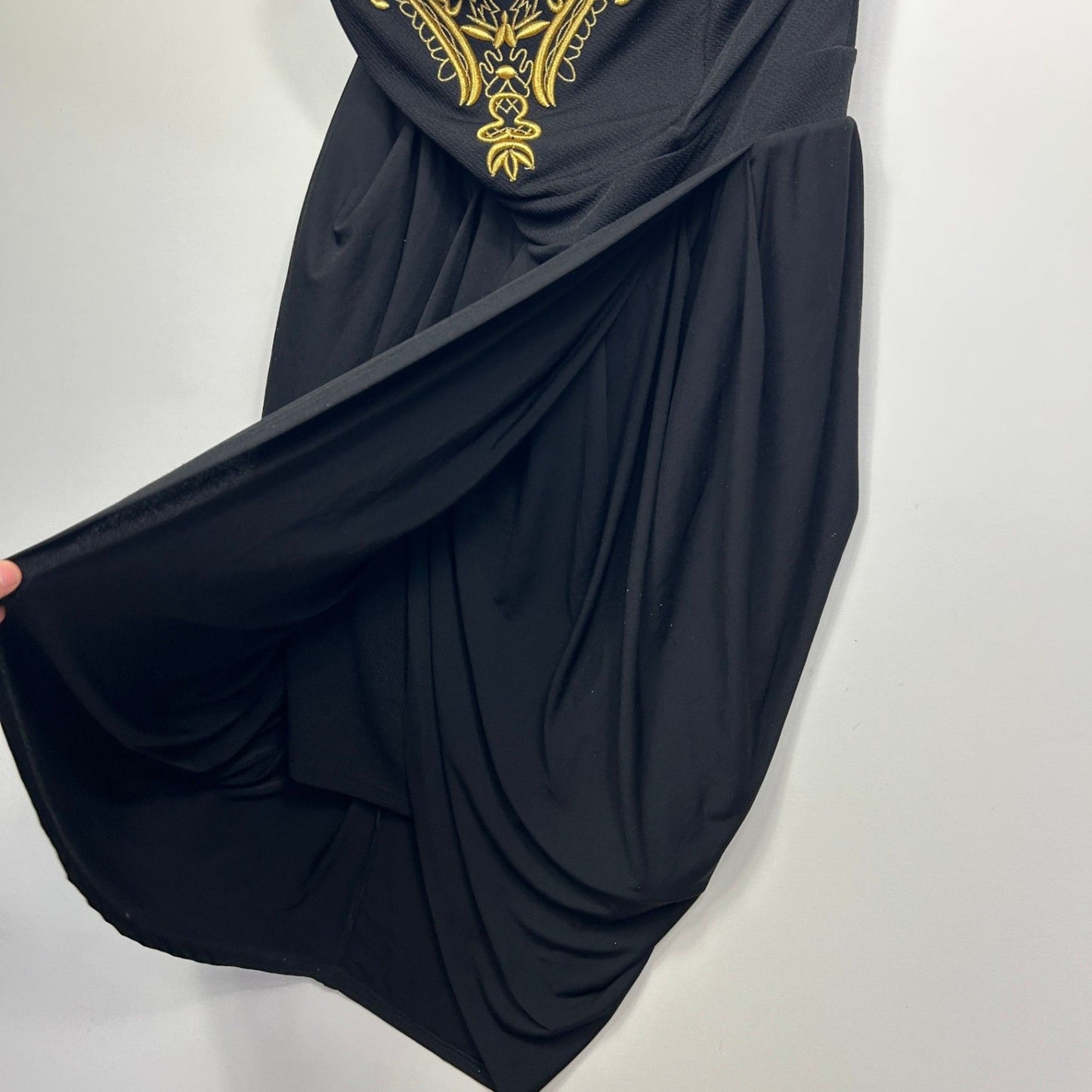 City Chic Black Strapless Embroidered Cocktail Evening Dress Size 16