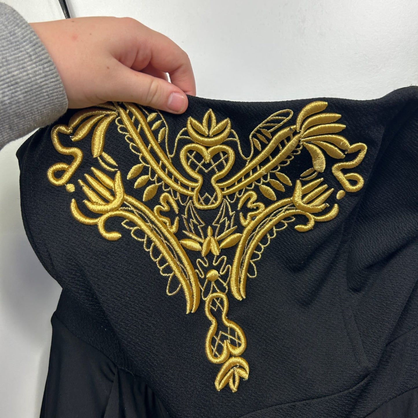 City Chic Black Strapless Embroidered Cocktail Evening Dress Size 16