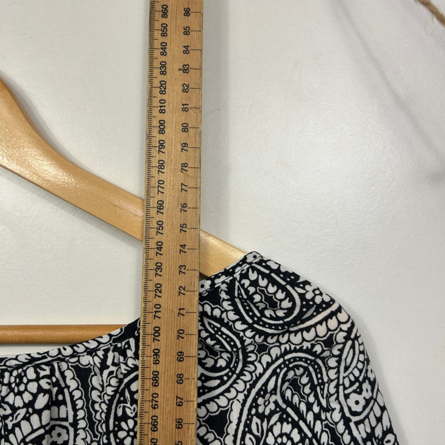 Autograph Black White Viscose 3/4 Sleeve V Neck Tunic Blouse Size 18