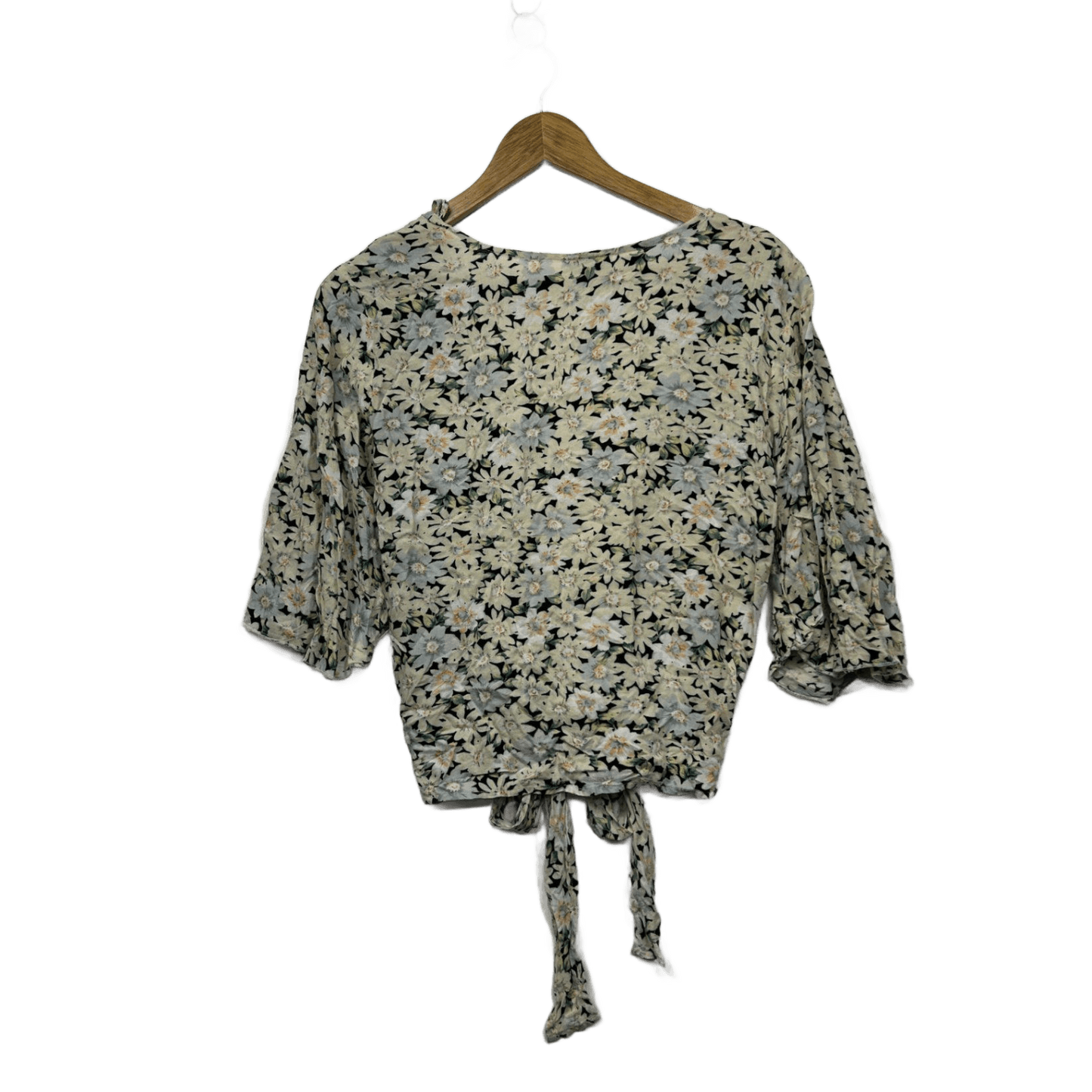 Tree Of Life 3/4 Sleeve Cropped Floral Kimono Top Blouse Size S/M