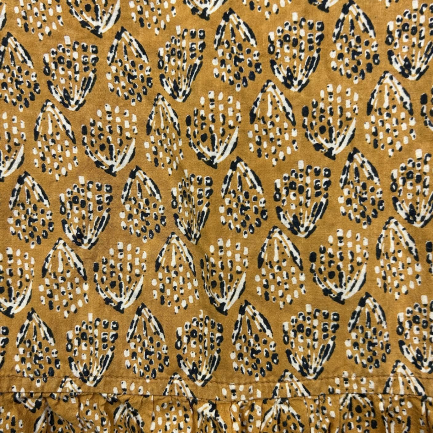 Karma East  Mustard Short Sleeve Boho Tunic Top Size L/XL