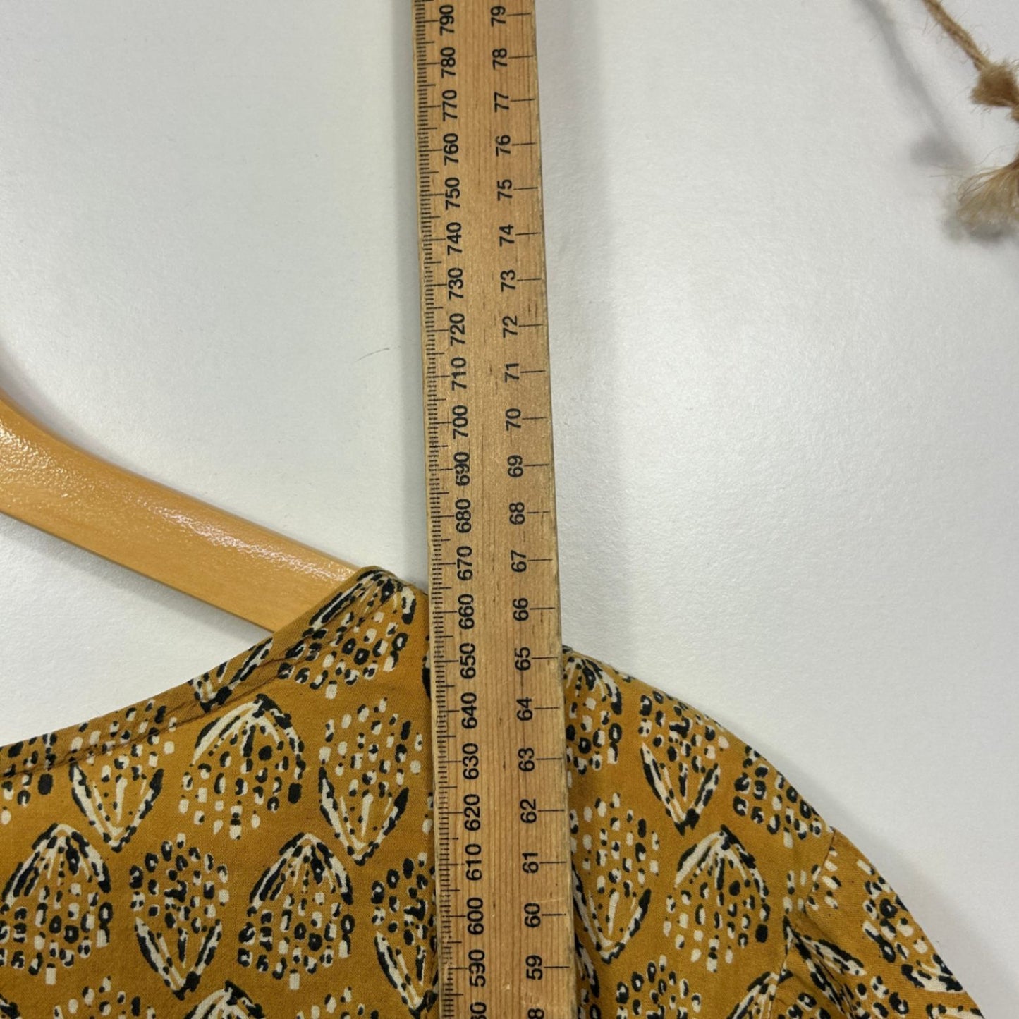 Karma East  Mustard Short Sleeve Boho Tunic Top Size L/XL