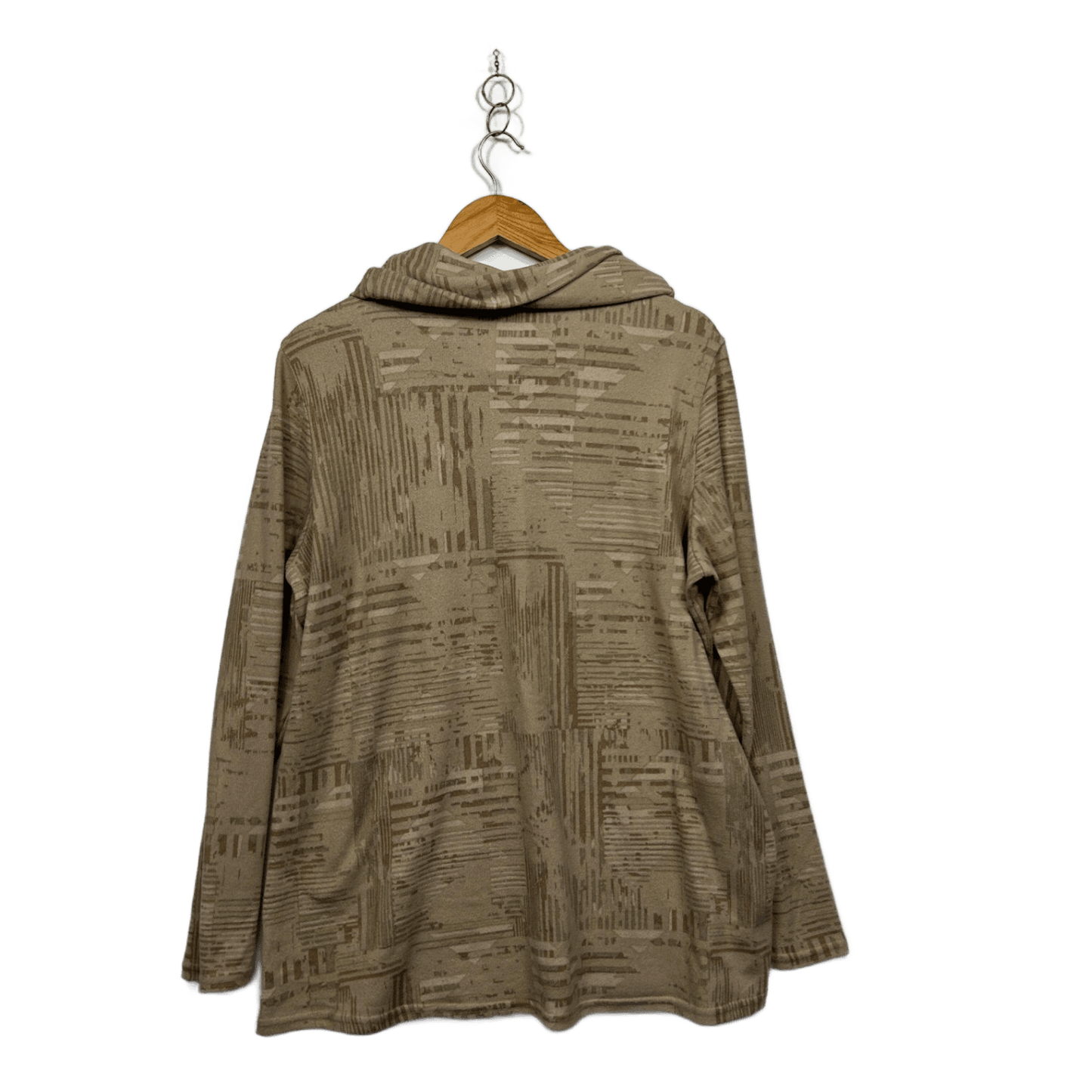 Noni B Brown Beige Long Sleeve Cowl Neck Pullover Top Size XL