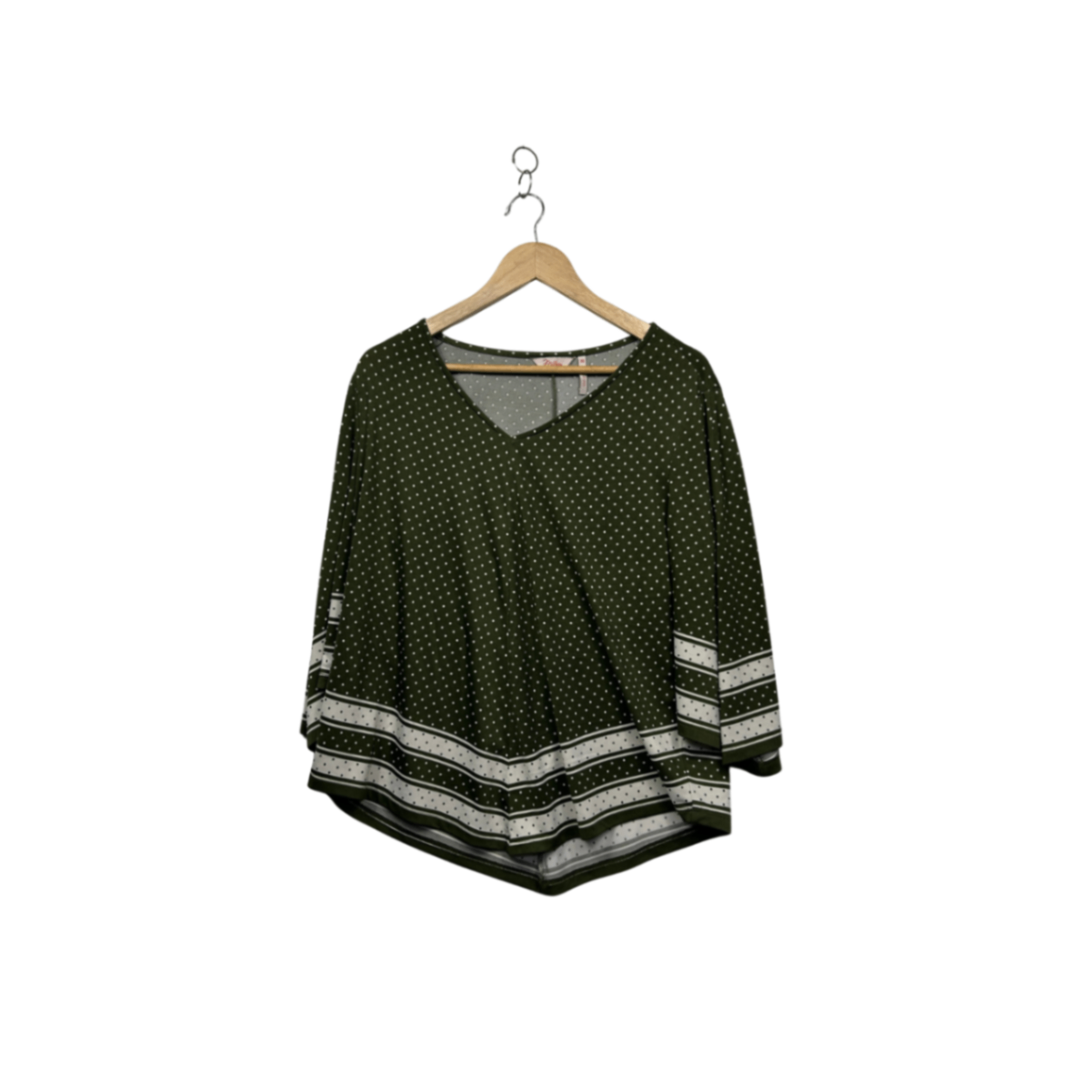 Millers Green Three Quarter Sleeve Top Size 14