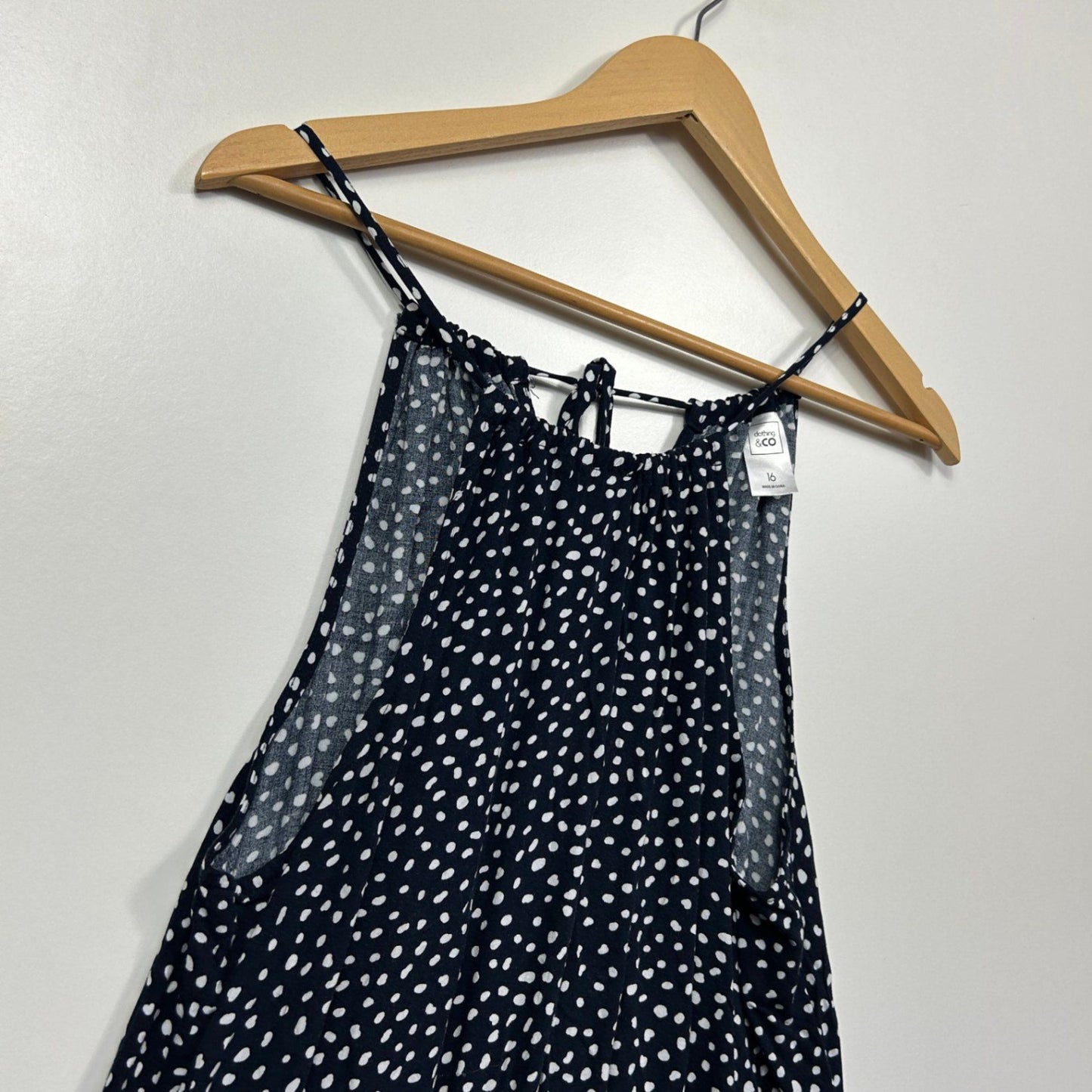 Clothing & Co Navy White Sleeveless Maxi Dress Size 16