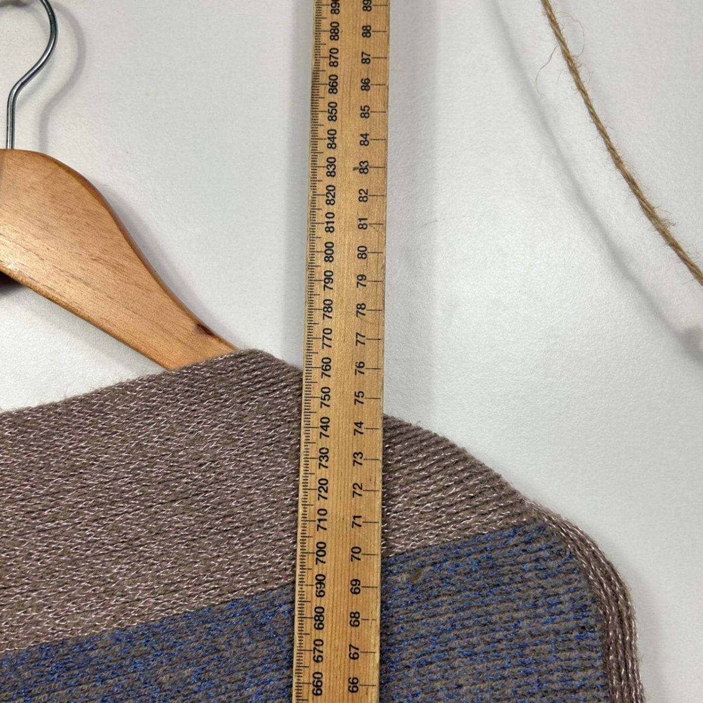 Womens Brown Striped  Boat Neck Knit Poncho Jumper One Size