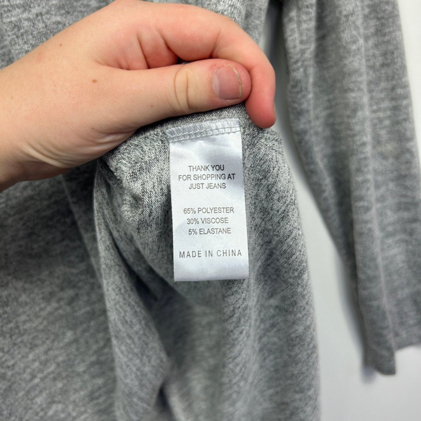 Just Jeans Womens Grey Long Sleeve Round Neck Pullover Top Size XL