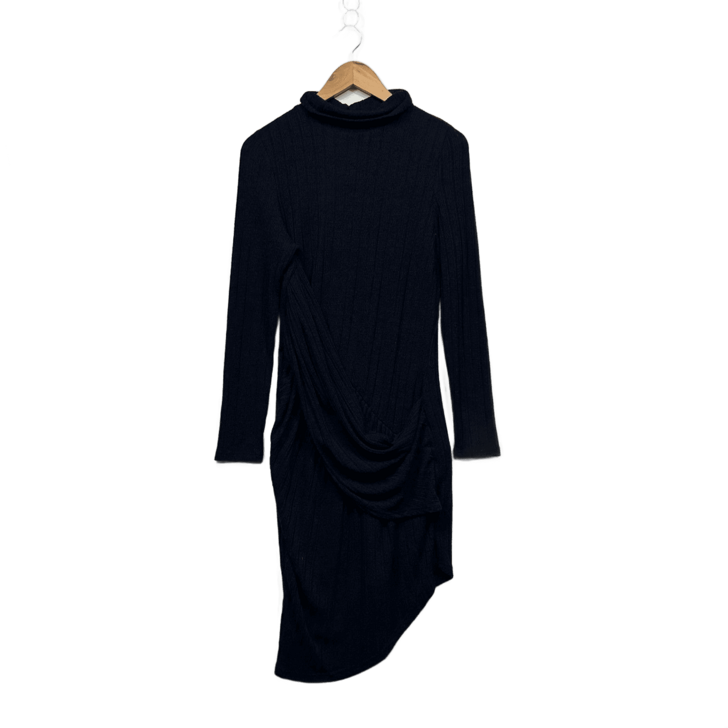 Fresh Soul Navy Knit Long Sleeve High Neck Bodycon Dress Size 16