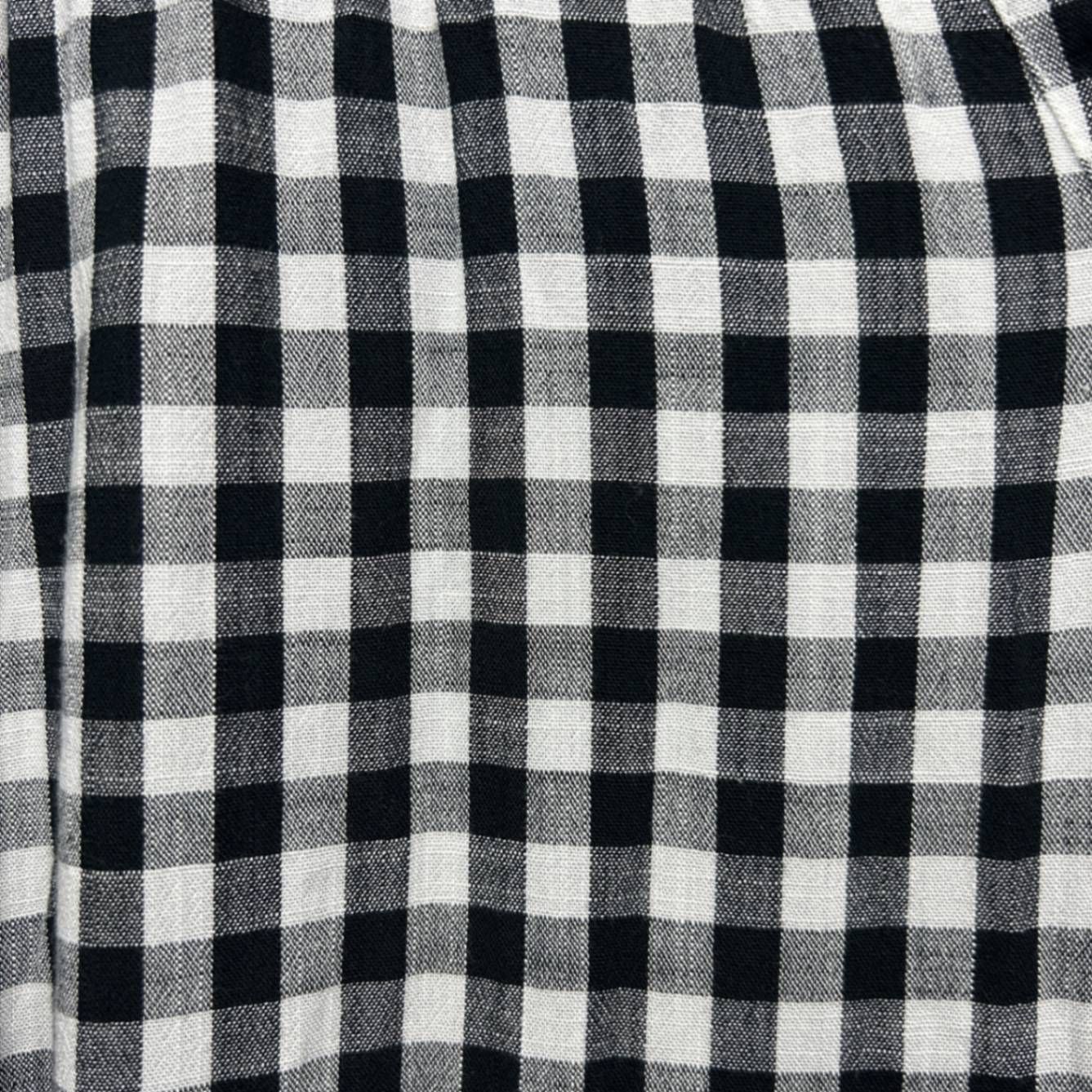 &me Black White Viscose Long Sleeve Gingham Check Smock Dress Size 14