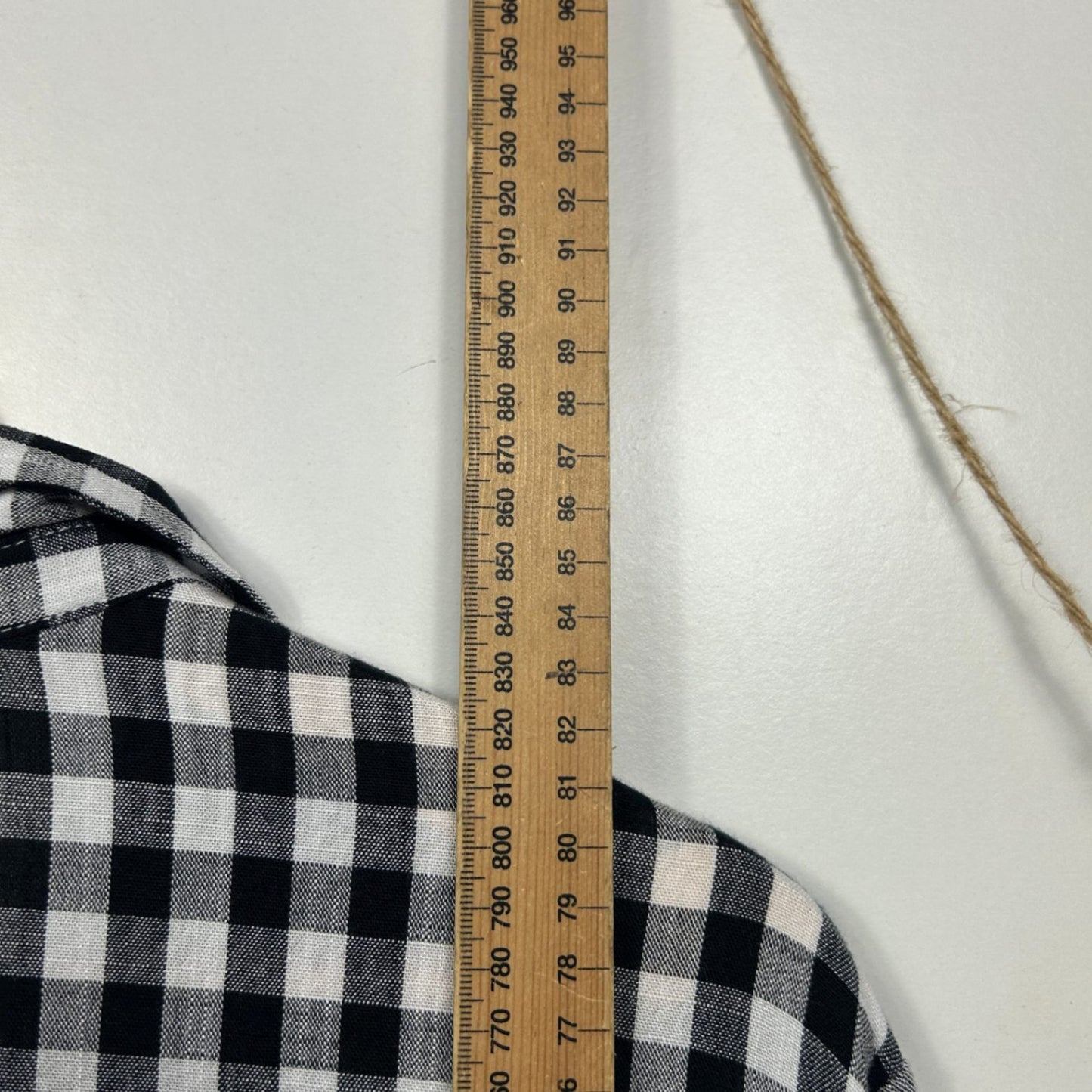 &me Black White Viscose Long Sleeve Gingham Check Smock Dress Size 14