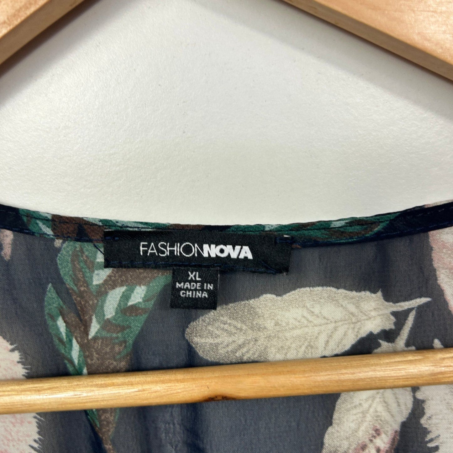 Fashion Nova Multicoloured Floral Long Sleeve Feathers Maxi Dress