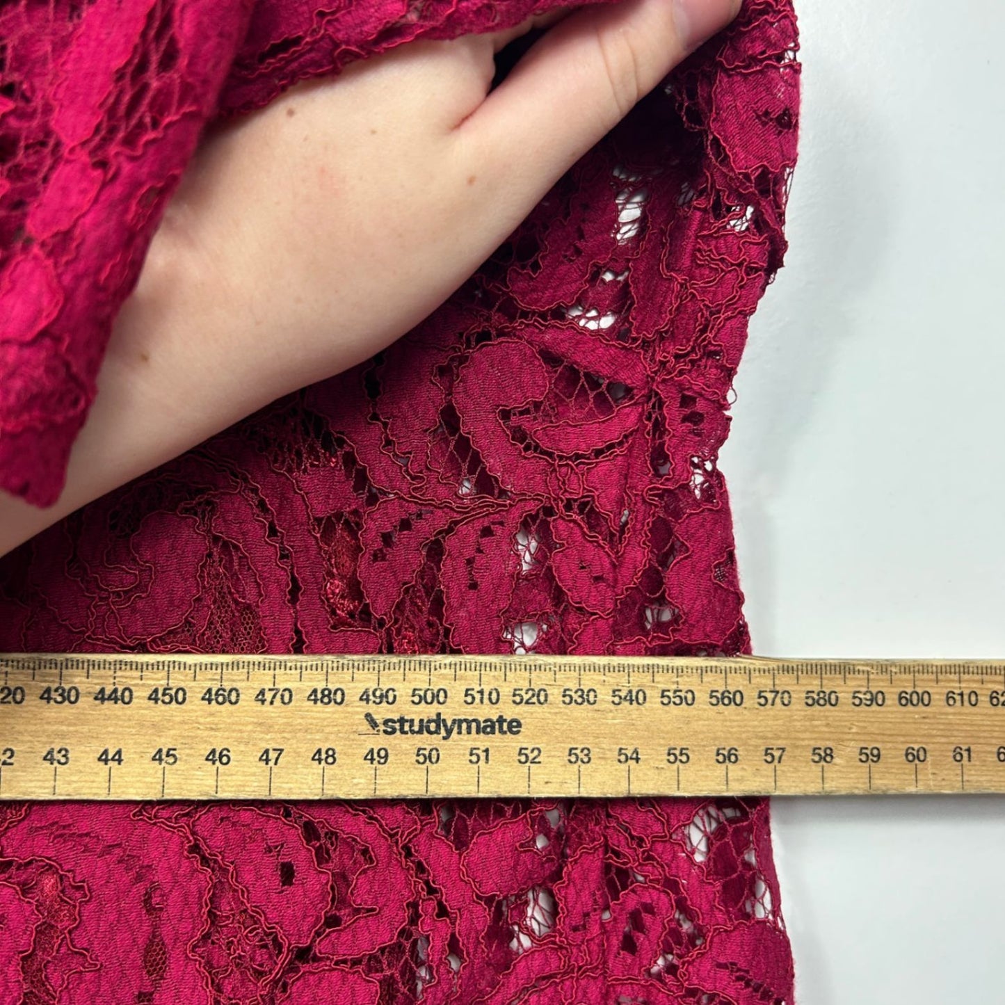 Miss Anne Red Lace Overlay Cocktail Evening Dress Jacket 14