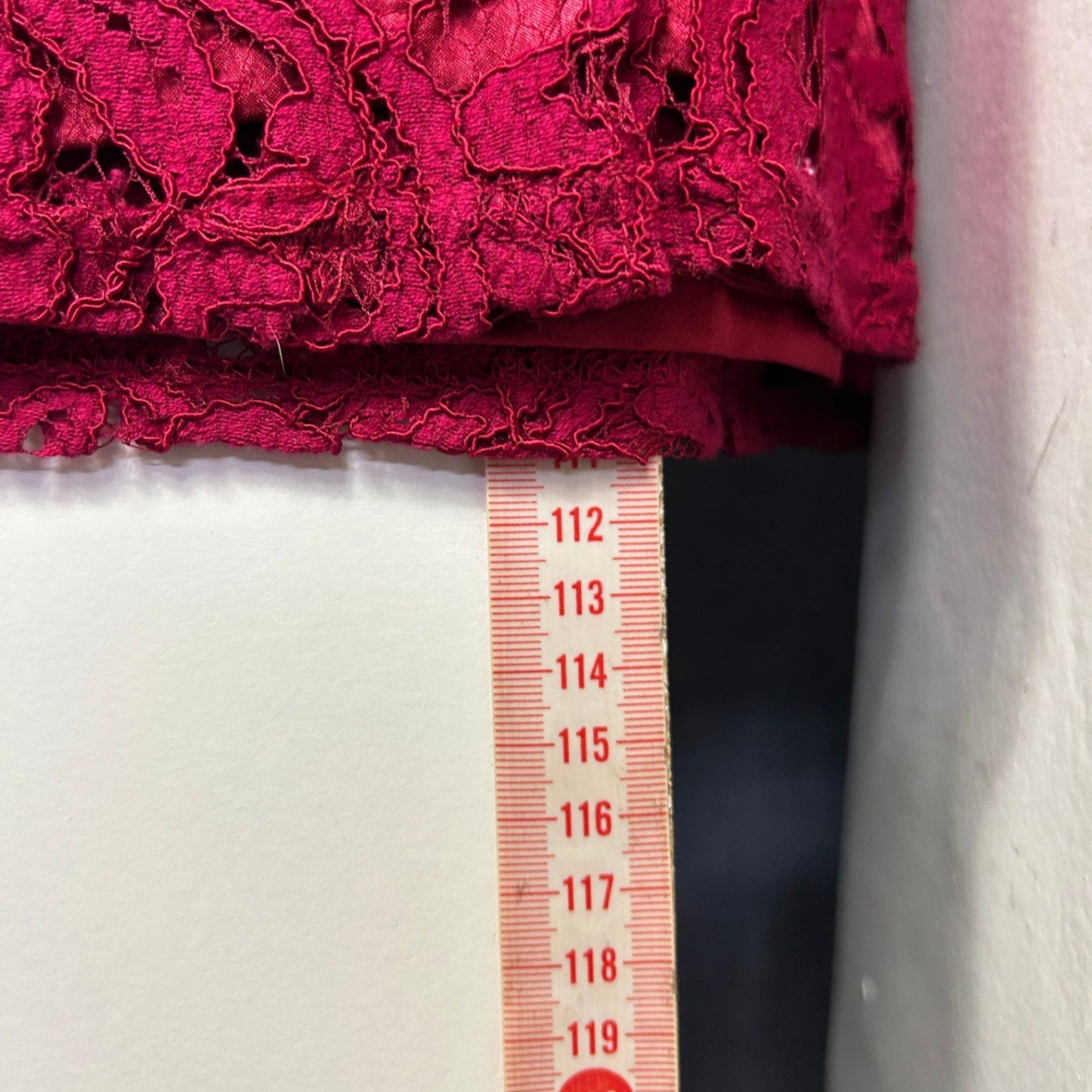 Miss Anne Red Lace Overlay Cocktail Evening Dress Jacket 14