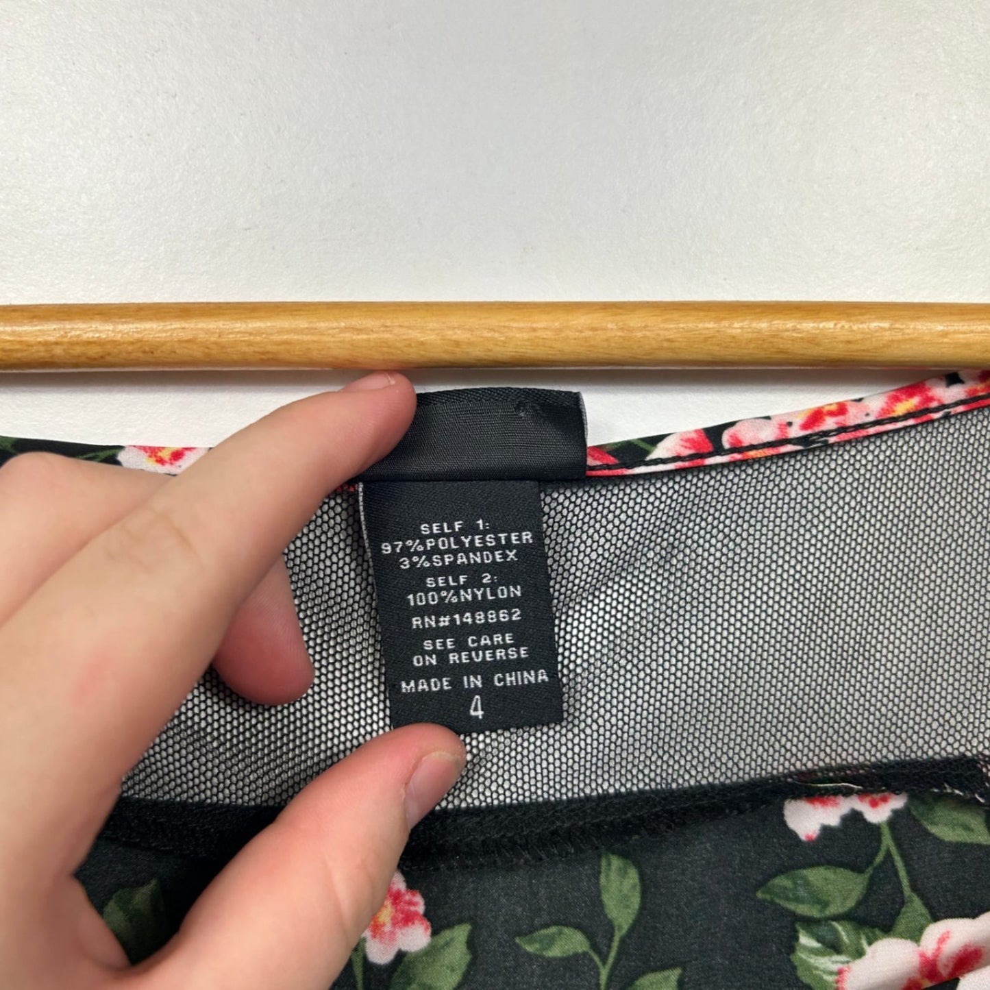 Torrid Black Floral Short Sleeve Mesh Panel Top Size 4XL