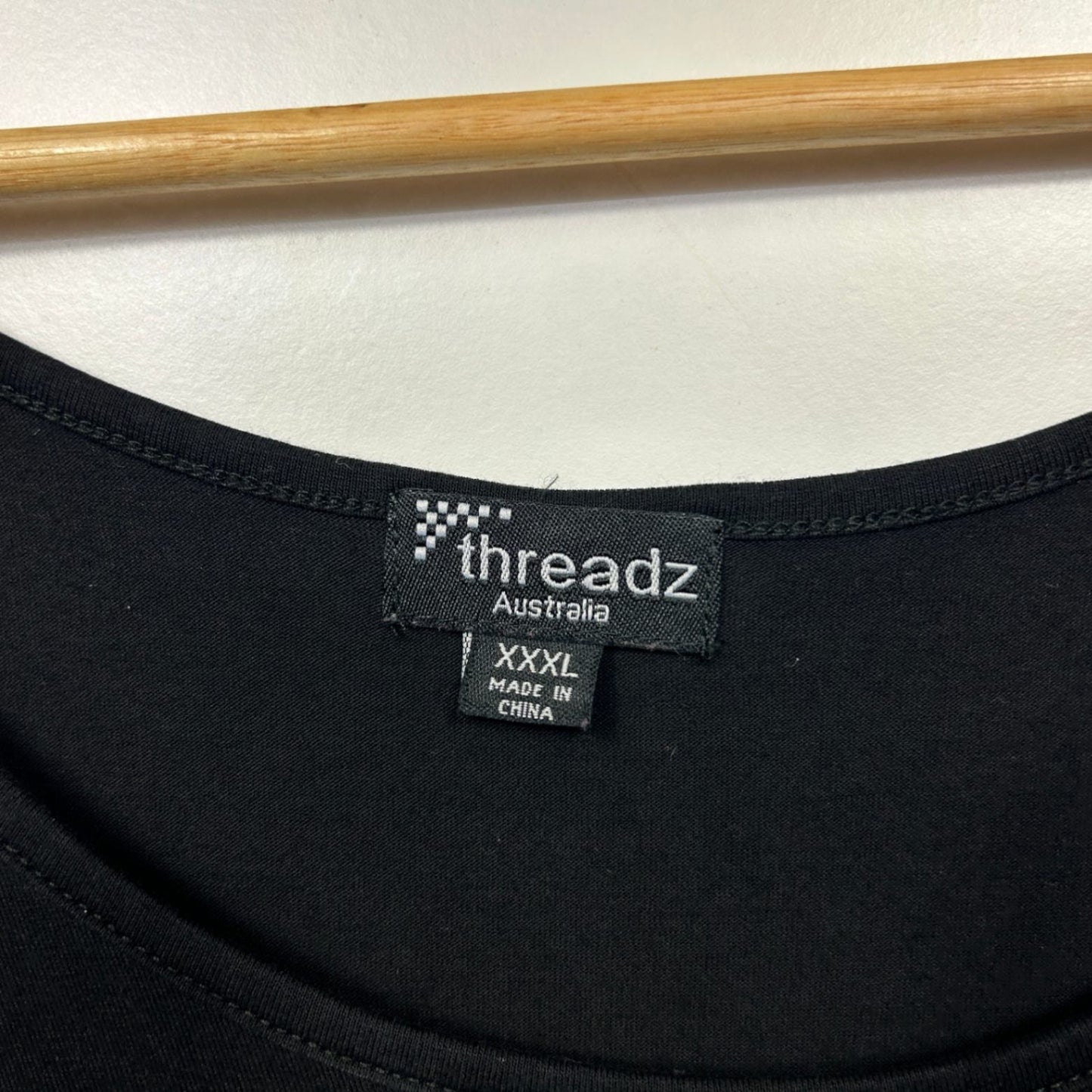 Threadz Black Sleeveless Viscose Casual Tank Tunic Top Size 3XL