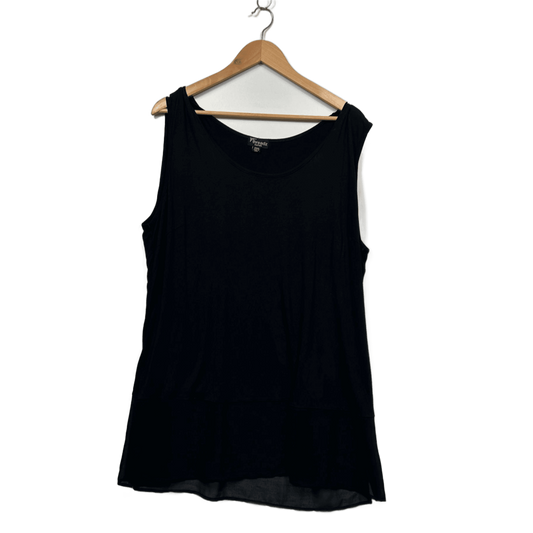 Threadz Black Sleeveless Viscose Casual Tank Tunic Top Size 3XL
