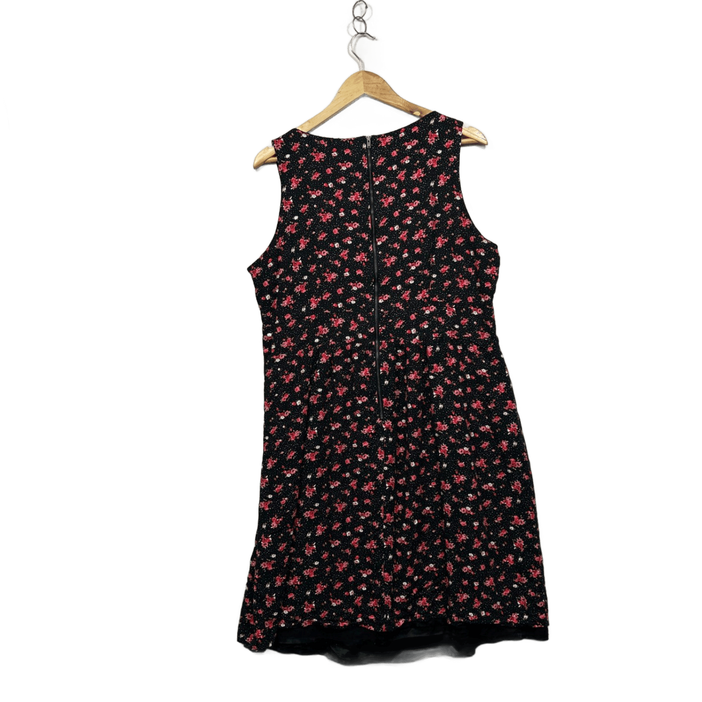 City Chic Black Pink Floral Sleeveless Fit & Flare Size 16 Small Plus