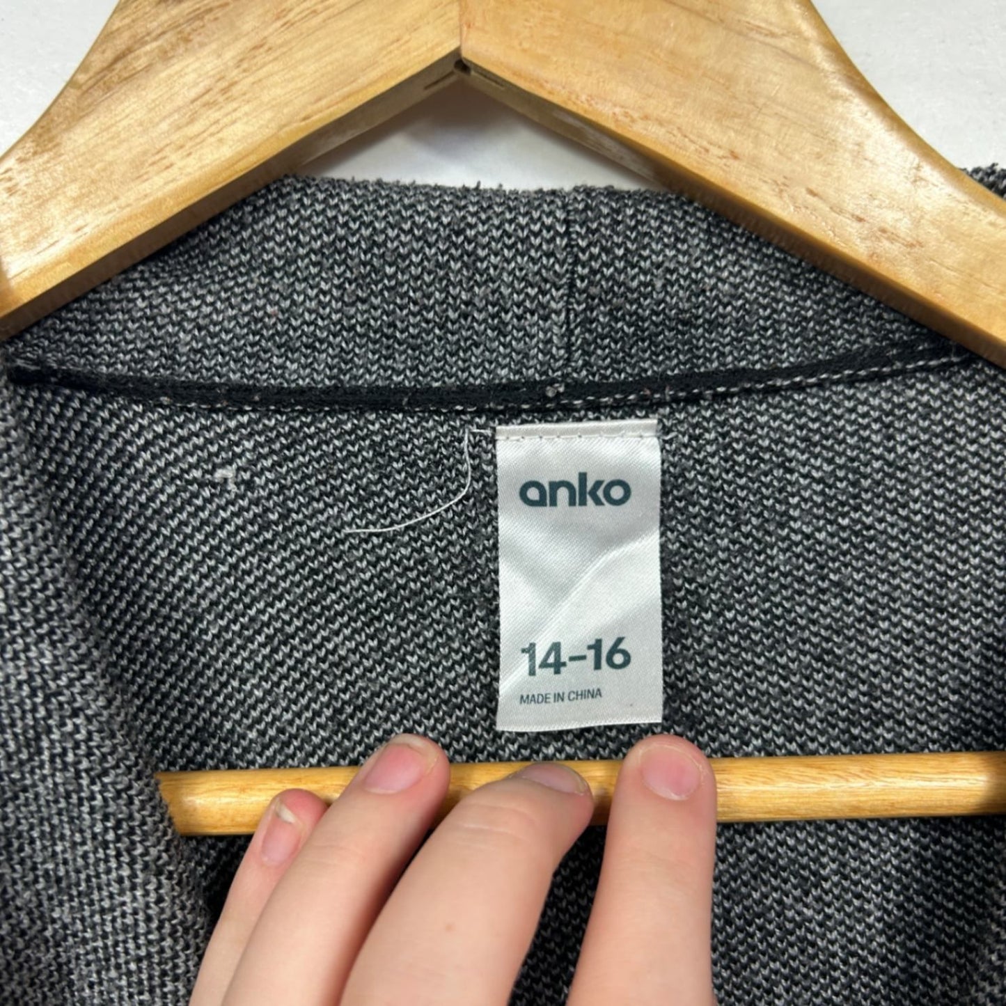 Anko Charcoal Grey Waterfall Open Front Cardigan Coat Size 14-16