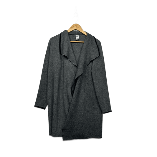 Anko Charcoal Grey Waterfall Open Front Cardigan Coat Size 14-16