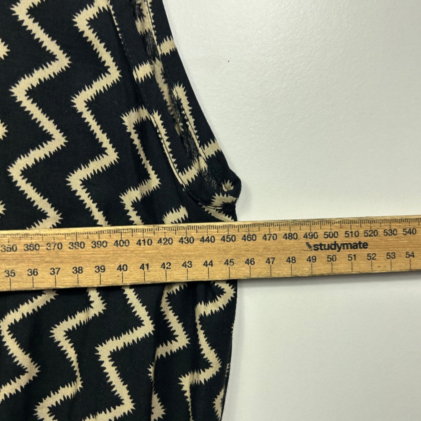 Freez Womens Black Beige Zigzag Print Pockets Sleeveless Jumpsuit Large