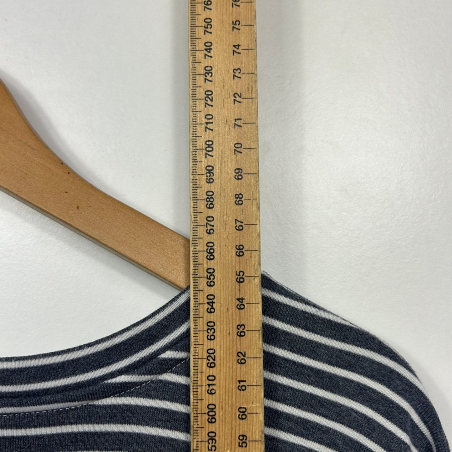 Eb&ive Navy White Short Sleeve Striped Kaftan Tunic Top One Size